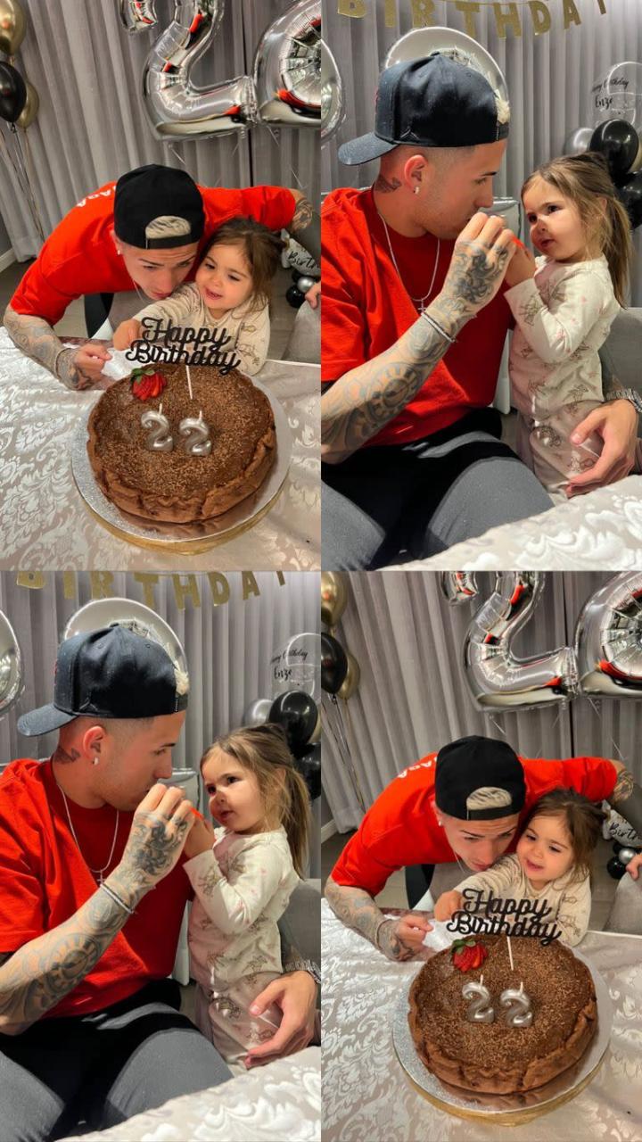 Enzo Fernández's birthday celebration with his daughter Olivia