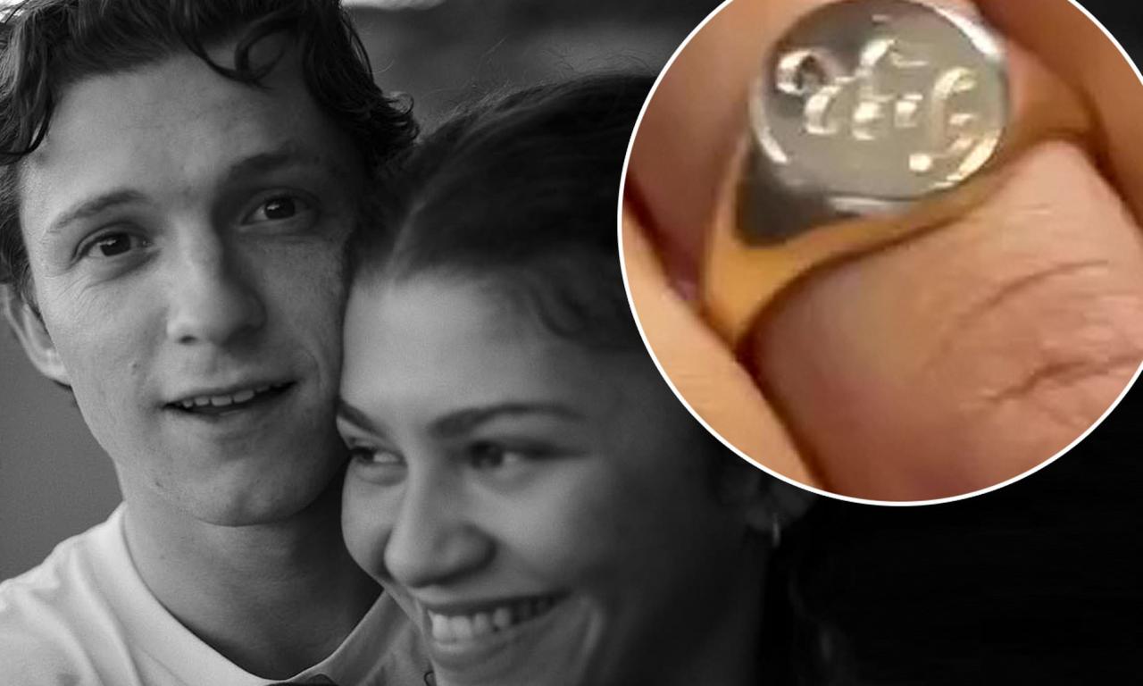 Zendaya shows off a gold signet ring engraved with her boyfriend Tom  Holland's initials | Daily Mail Online