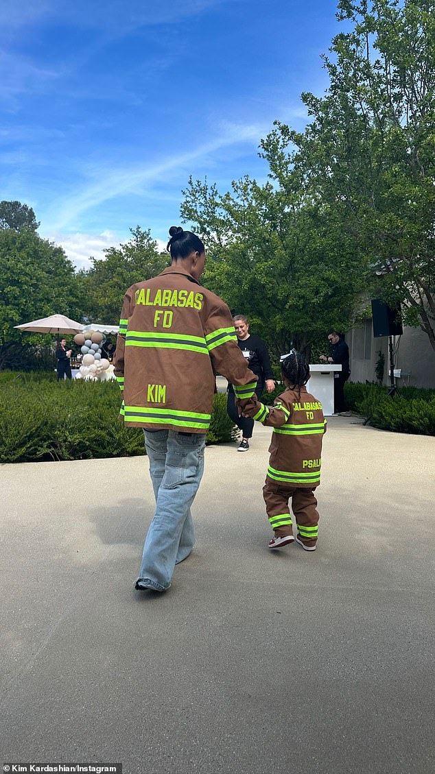 Mom and son: The duo with their custom jackets