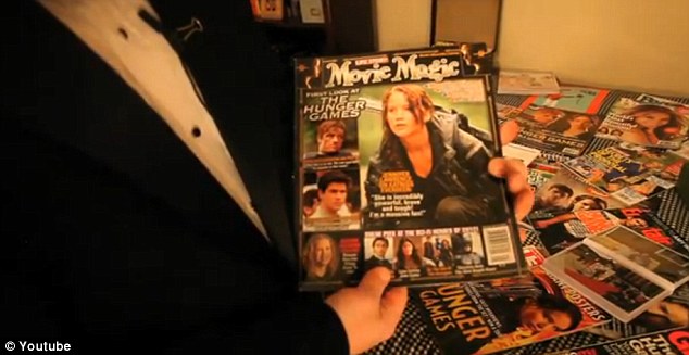 Quite a collector: Andy makes regular trips to the bookstore to stock up on magazines that feature Jennifer