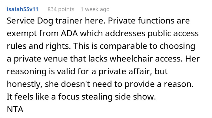 "Am I A Jerk For Not Letting My Nephew Bring His Service Dog To My Wedding?"