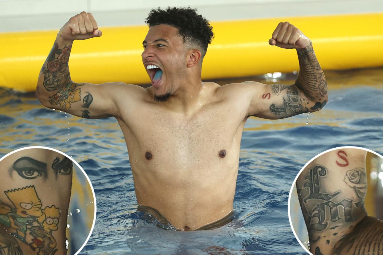 Man Utd star Jadon Sancho reveals heartbreaking tattoo meanings including poem to brother who died and sister's initials | The Scottish Sun